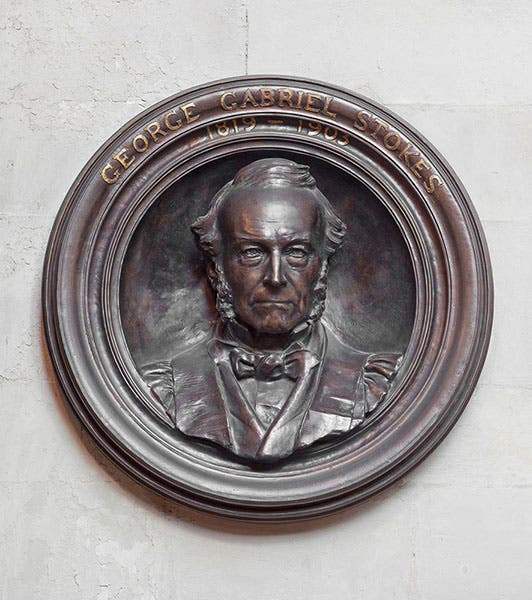 Roundel portrait of George Gabriel Stokes, by Hamo Thornycroft, Westminster Abbey, aisle of the north choir (westminster-abbey.org)