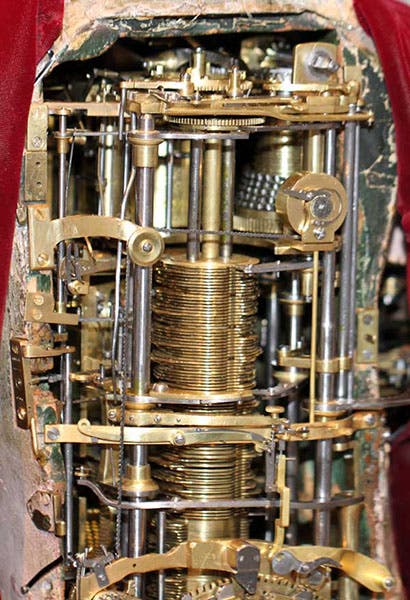 The back of the Writer, with mechanism exposed, designed and built by Pierre Jacquet-Droz, before 1774, Museum of Art and History in Neuchâtel, Switzerland (ablogtowatch.com)