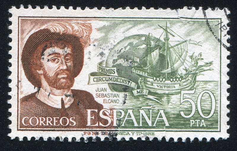 Spanish postage stamp honoring Juan Elcano, 1976 (roook76 on flickr.com)