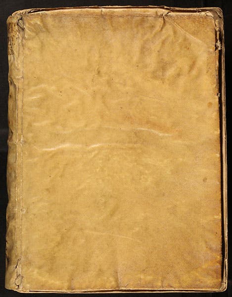 Limp vellum binding of Geometria indivisibilibus, by Bonaventura Cavalieri, 1635 (Linda Hall Library)