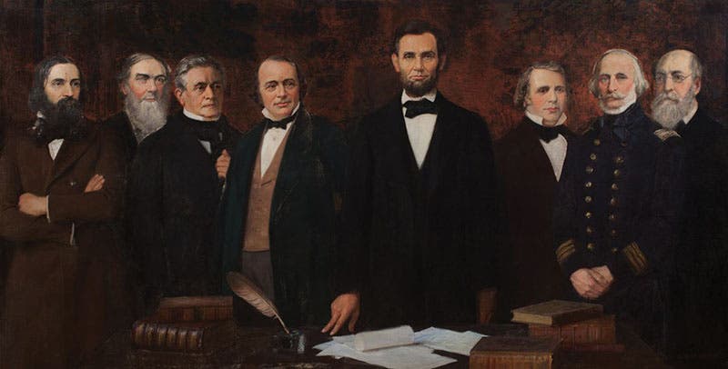 The founding of the National Academy of Sciences, 1863, historical painting by Albert Herter, 1924 (National Academy of Sciences)