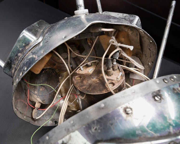 The innards of the Vanguard 1A satellite, recovered from the launch site of Vanguard TV-3, Dec. 7, 1957, National Air and Space Museum (airandspace.si.edu)