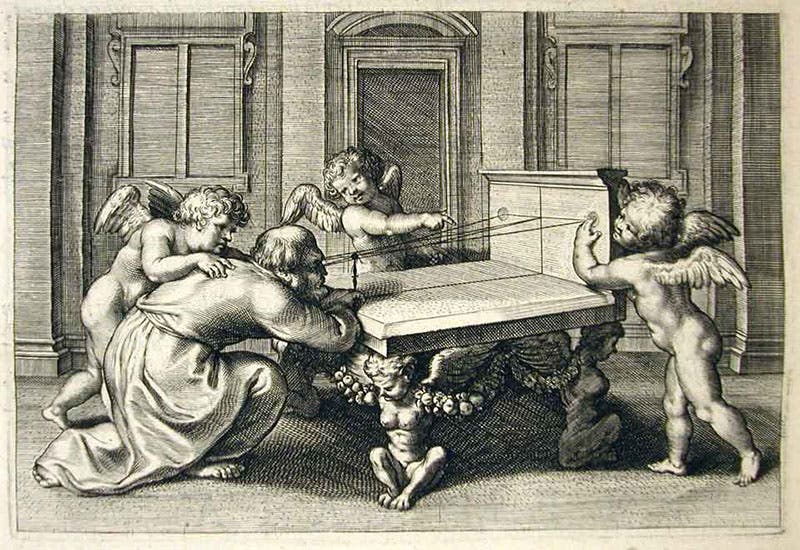 Investigating stereoscopic vision, , engraved headpiece to Book 4 after a design by Peter Paul Rubens, François d’Aguilon, Opticorum libri sex, 1613 (Linda Hall Library)