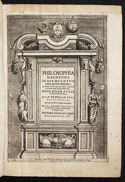 Engraved title page, Cabeo, Philosophia magnetica, 1629 (Linda Hall Library)