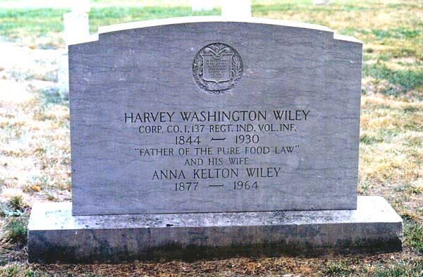 Tombstone of Harvey W. Wiley and his wife, at Arlington National Cemetery (findagrave.com)