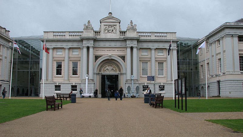 National Maritime Museum, entrance, Greenwich, recent photograph (Wikimedia commons)