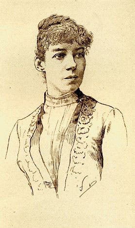 Pen-and-ink sketch of a young Dr. Klumpke (WiNEurope)