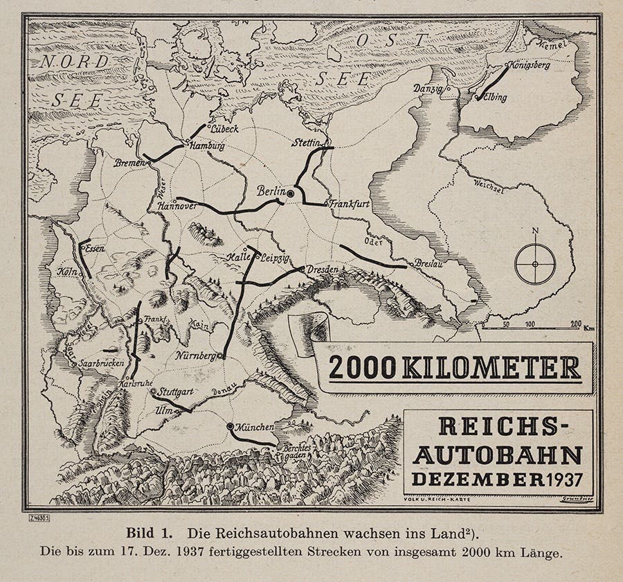 “2000 km fertige Kraftfahrbahnen.” Zeitschrift des Vereines Deutscher Ingenieure, vol. 82, no. 3, 1938. 
