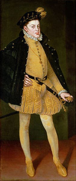 Don Carlos of Asturias, oil portrait by Alonso Sánchez Coello, 1564 (Kunsthistorisches Museum, Vienna, via Wikimedia commons)