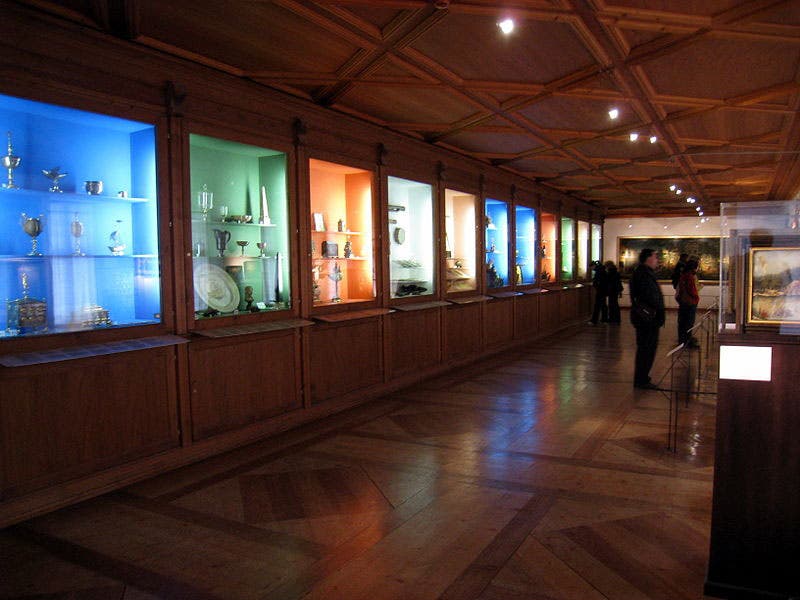 Cabinets in the Wunderkammer at Schloss Ambras, modern photograph (Wikimedia commons)