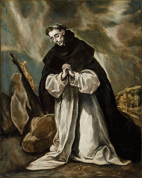 Portrait of Dominic de Guzmán, better known as Saint Dominic, oil on canvas, by El Greco, ca 1605, Boston Museum of Fine Arts (Wikimedia commons)