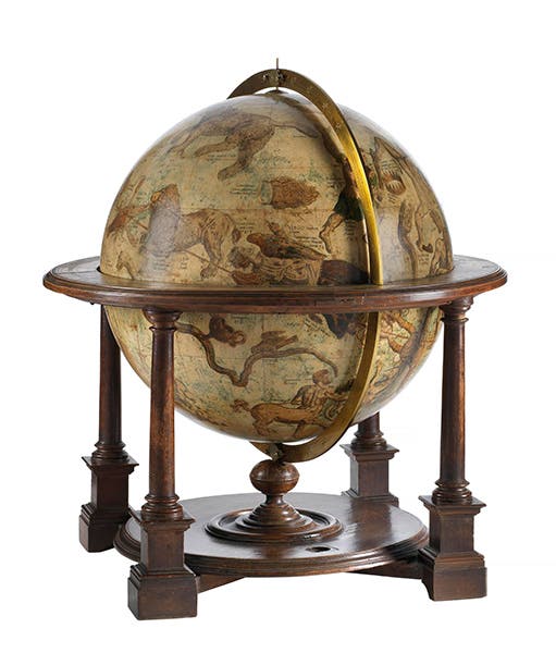 16” celestial globe, by Gerard Mercator, 1551, National Maritime Museum, Greenwich, a gift of James Caird (rmg.co.uk)