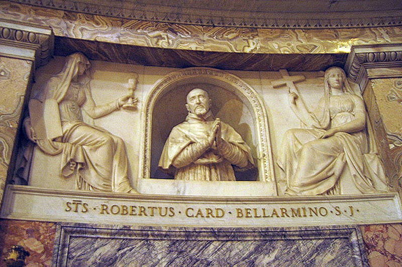 Portrait of Roberto Bellarmine, marble bust, by Gianlorenzo Bernini, 1624, sanctuary, Church of the Gesu, Rome; (Wikimedia commons)