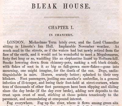 Opening page of Bleak House, first issue (Glasgow University Library, Special Collections)