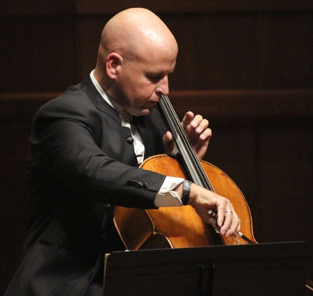The restored General Kyd Stradivari cello, being played by Robert deMaine at the 2016 Piatigorsky Cello Festival, Los Angeles, 2016 (tarisio.com)