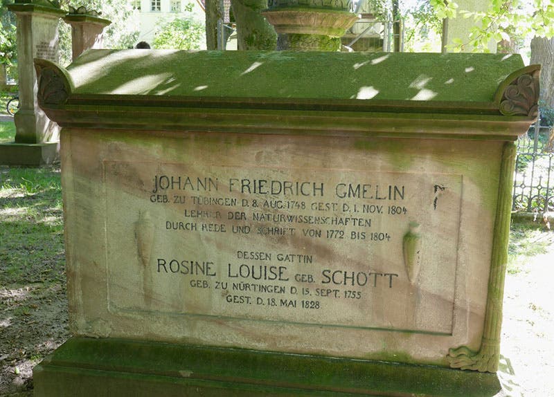 Tombstone for Johann Friedrich Gmelin and his wife in Albani Cemetery, Göttingen.