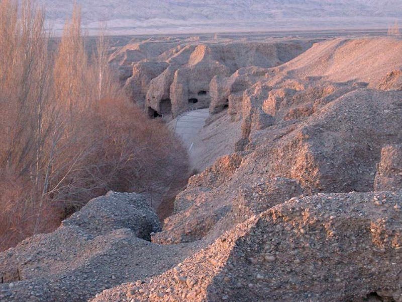 A few of the nearly 500 hand-excavated Buddhist caves at Mogao, near Dunhuang, northwest China (atlasobscura.com)