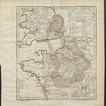 Second mineralogical map, covering France and England, by Jean-Étienne Guettard, in Memoires de l’académie royale des sciences pour 1746 (Linda Hall Library)
