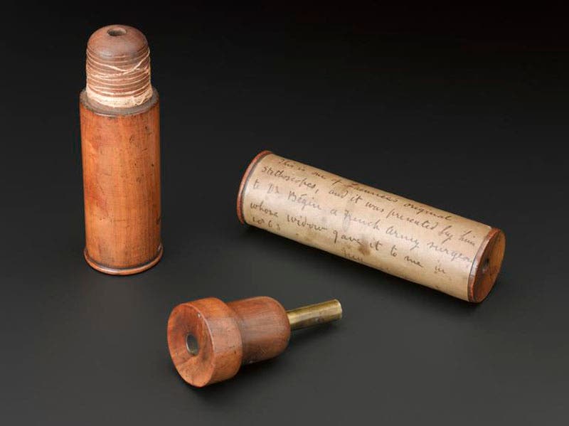 Laennec stethoscope disassembled, 1820s (Science Museum, London)