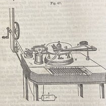 House’s printing telegraph, detail of fig. 47, Lectures on the Electro-Magnetic Telegraph, by Laurence Turnbull, p. 98, 1852 (The Linda Hall)
