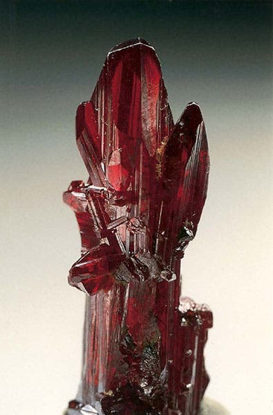 The mineral proustite (Wikipedia)