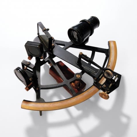 Sextant given by Margaret Huggins to the Whitin Observatory at Wellesley College in 1914, photograph, Wellesley Magazine, 2014 (magazine.wellesley.edu)