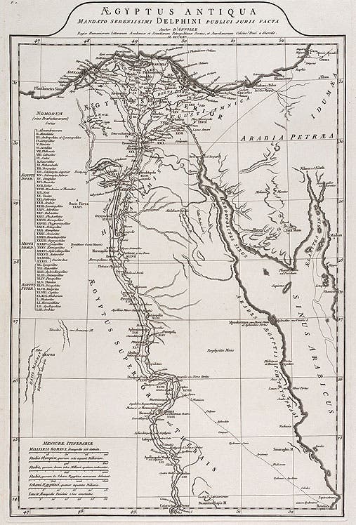 D'Anville's 1765 map of Egypt from Description de l’Égypte Antiquités, v. 1.