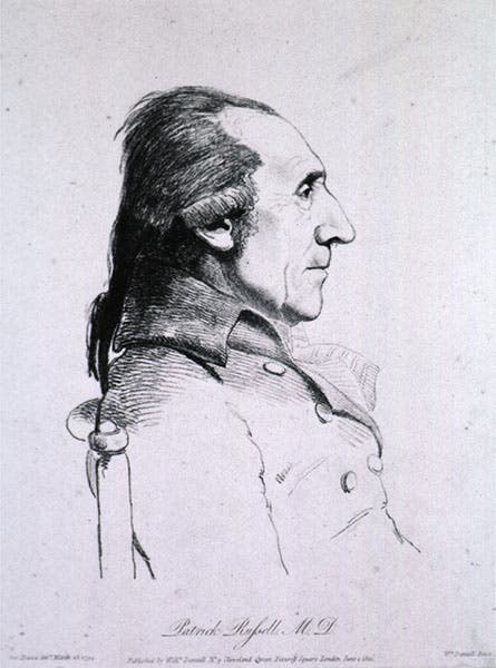 Portrait of Patrick Russell, engraving, ca 1800 (National Library of Medicine)