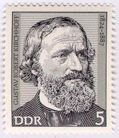 Postage stamp honoring Gustav Kirchhoff, issued by the German Democratic Republic (East Germany), 1974 (mathshistory.st-andrews.ac.uk)