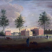Bowdoin College, painting by John G. Brown, ca 1822, Bowdoin College Museum of Art (Wikimedia commons)