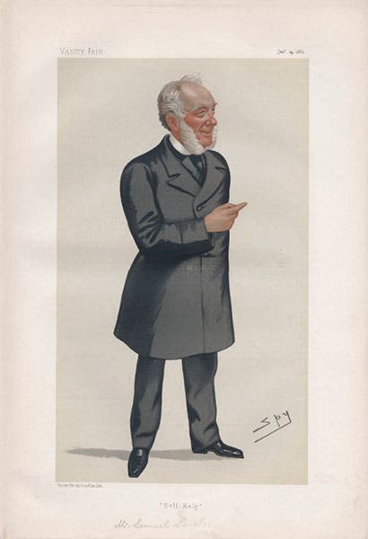 Caricature of Samuel Smiles, chromolithograph by Leslie Ward (“Spy”), Vanity Fair, Jan. 14, 1882 (National Portrait Gallery, London)