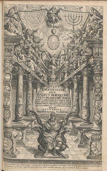 Engraved title page, Oculus Enoch et Eliae, by Anton Maria Schyrleus de Rheita, 1645 (Linda Hall Library)