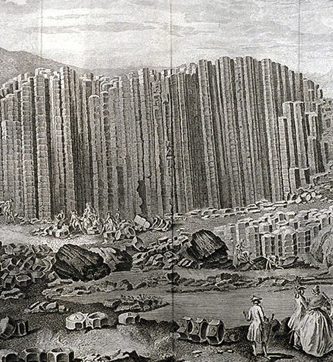 Giant’s Causeway, engraving after a painting by Susanna Drury, in <i>Encyclopédie, ou Dictionnaire raisonné des sciences, des arts et des métier</i>, 1751-77 (Linda Hall Library)