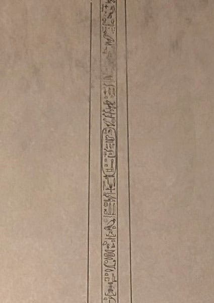 Another detail of the lithographic stone in the fourth image, where a cartouche representing Cleopatra can be seen in the center (Wikimedia commons)