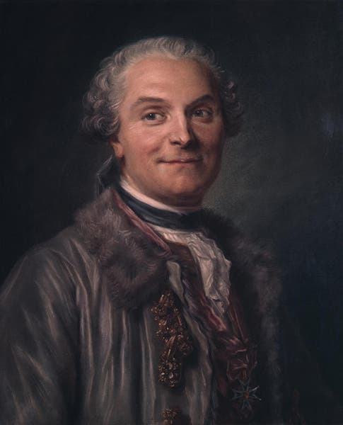 Portrait of Charles-Marie de La Condamine, pastel on paper, by Maurice La Tour, 1753, The Frick Pittsburgh (thefrickpittsburgh.org)