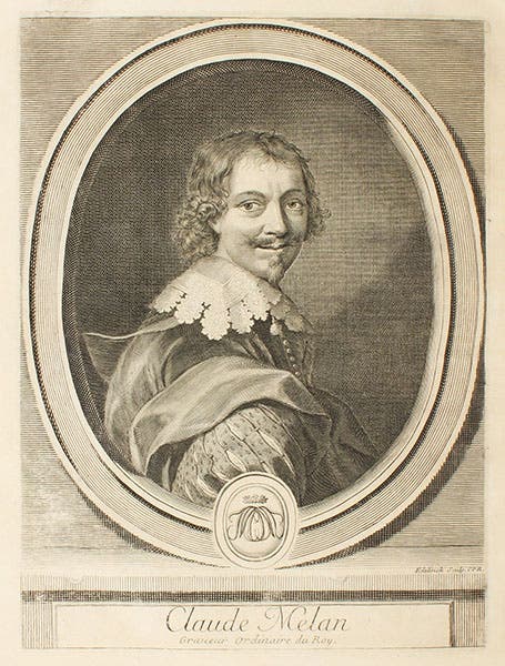Portrait of Claude Mellan, engraving, in Charles Perrault, Les hommes illustres, vol. 2, p. 97, 1696-1700 (Linda Hall Library