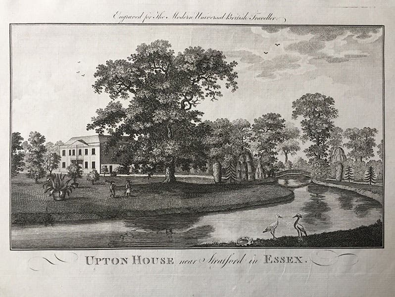 Upton House, estate of John Fothergill, West Ham (Newham), Essex, from The Modern Universal British Traveller, 1779 (ebay.co.uk)