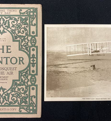 “The Conquest of the Air,” issue of The Mentor for Apr. 1, 1914, with one of the six loose rotogravure plates, this one showing the Wright Brothers’ Flyer in 1903 (author’s collection)
