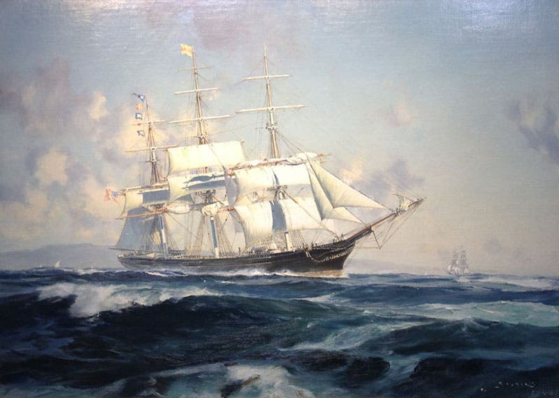 The clipper ship N. B. Palmer, oil on canvas, by John Stobart, 1968, Vallejo Gallery, Costa Mesa, Calif. (vallejogallery.com)