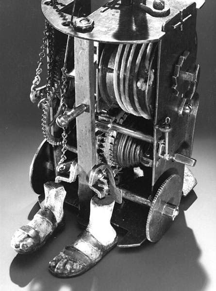 Detail of the inner workings of the mechanical monk, NMAH, Smithsonian Institution (Radiolab at wnyc.org)