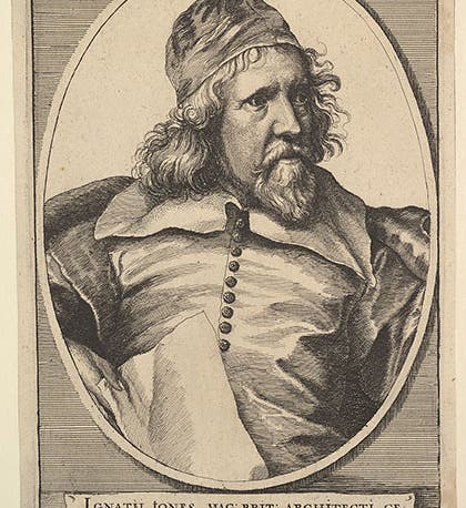 Portrait of Inigo Jones, engraved by Wenceslaus Hollar after Anthony van Dyck, frontispiece to Inigo Jones and John Webb, <i>The Most Notable Antiquity of Great Britain</i>, 1655 (metmuseum.org)
