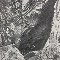 Goat’s Hole, part of the Paviland Cave system, Gower Peninsula, Wales, where the Red Lady of Paviland was discovered in 1823, photograph in “Paviland Cave: An Aurignacian station in Wales,” by William J. Sollas, Journal of the Royal Anthropological Institute, vol. 43, plate 21, fig. 4, 1913 (Linda Hall Library)