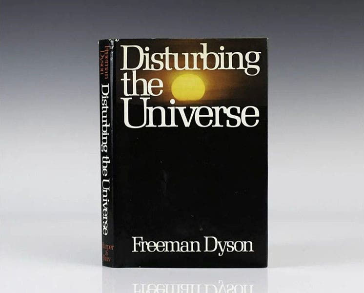 Dust jacket of Disturbing the Universe (1979), by Freeman Dyson (raptisrarebooks.com)