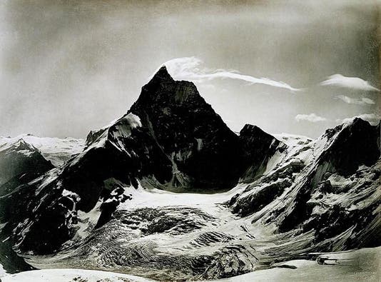 The Matterhorn, photograph by Vittorio Sella, silver gelatin print, 1885 (Fondazione Sella, Biella, via telegraph.co.uk)