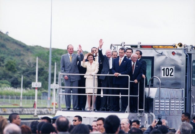 At a ceremony attended by President Carter, the U.S. hands over control of the Panama Canal.