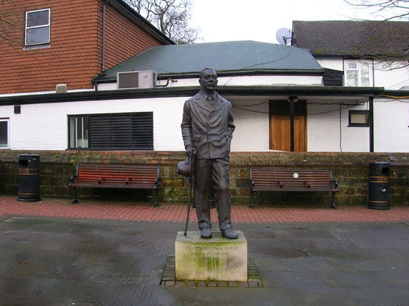 Statue of Conan Doyle on the square in Crowborough, East Sussex (Simon Carey on geography.org.uk)