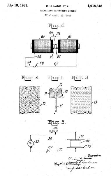Edwin Land’s first patent for an artificial polarizer (Google Patents)