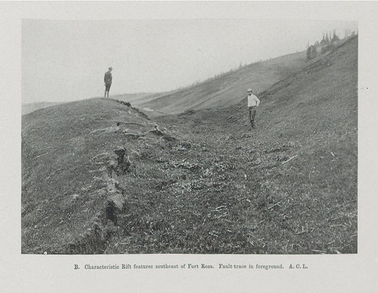 San Andreas fault southeast of Fort Ross, Lawson Report, 1908 (Linda Hall Library)