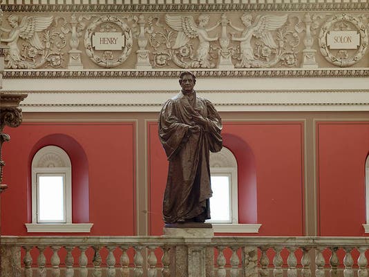 Statue of Joseph Henry, bronze, by Herbert Evans, 1897, in main reading room, Thomas Jefferson Building, Library of Congress, Washington, D.C. (Wikimedia commons)