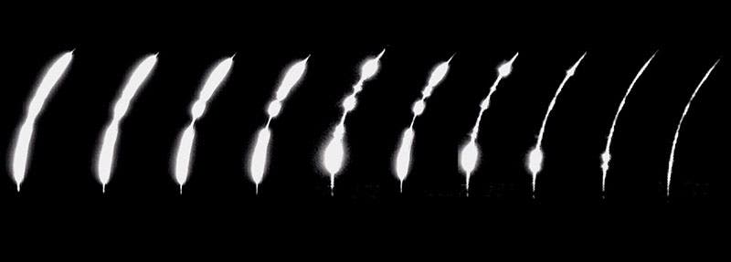 A montage of the final stages before totality in a solar eclipse, July 11, 2010, in French Polynesia, with Baily’s beads appearing and then disappearing (poyntsource.com)